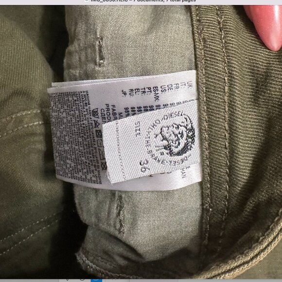 Diesel Men's Slim Jeans in Dark Green - Picture 6 of 6